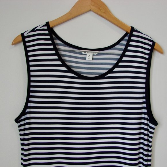 Maxi Dress Nautical Cruise Blue White Stripe Tall Sleeveless by Spanner Medium - Picture 2 of 16